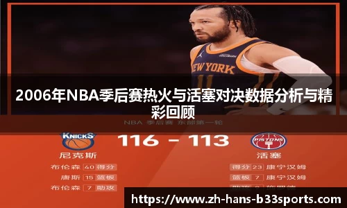 2006年NBA季后赛热火与活塞对决数据分析与精彩回顾